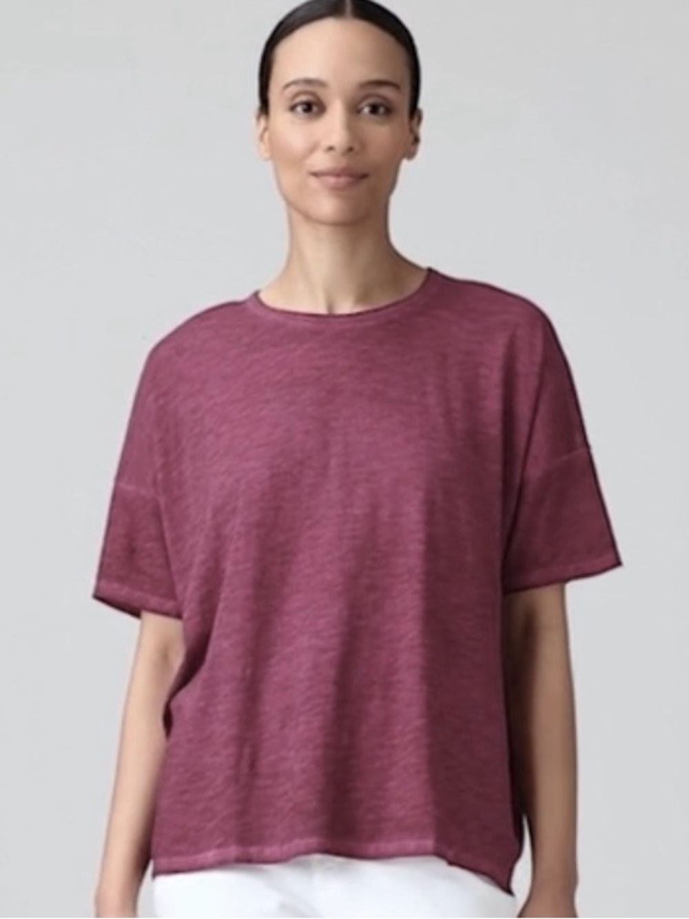 Organic Cotton Hazy Slub Crew Neck Tee Boxy Fit